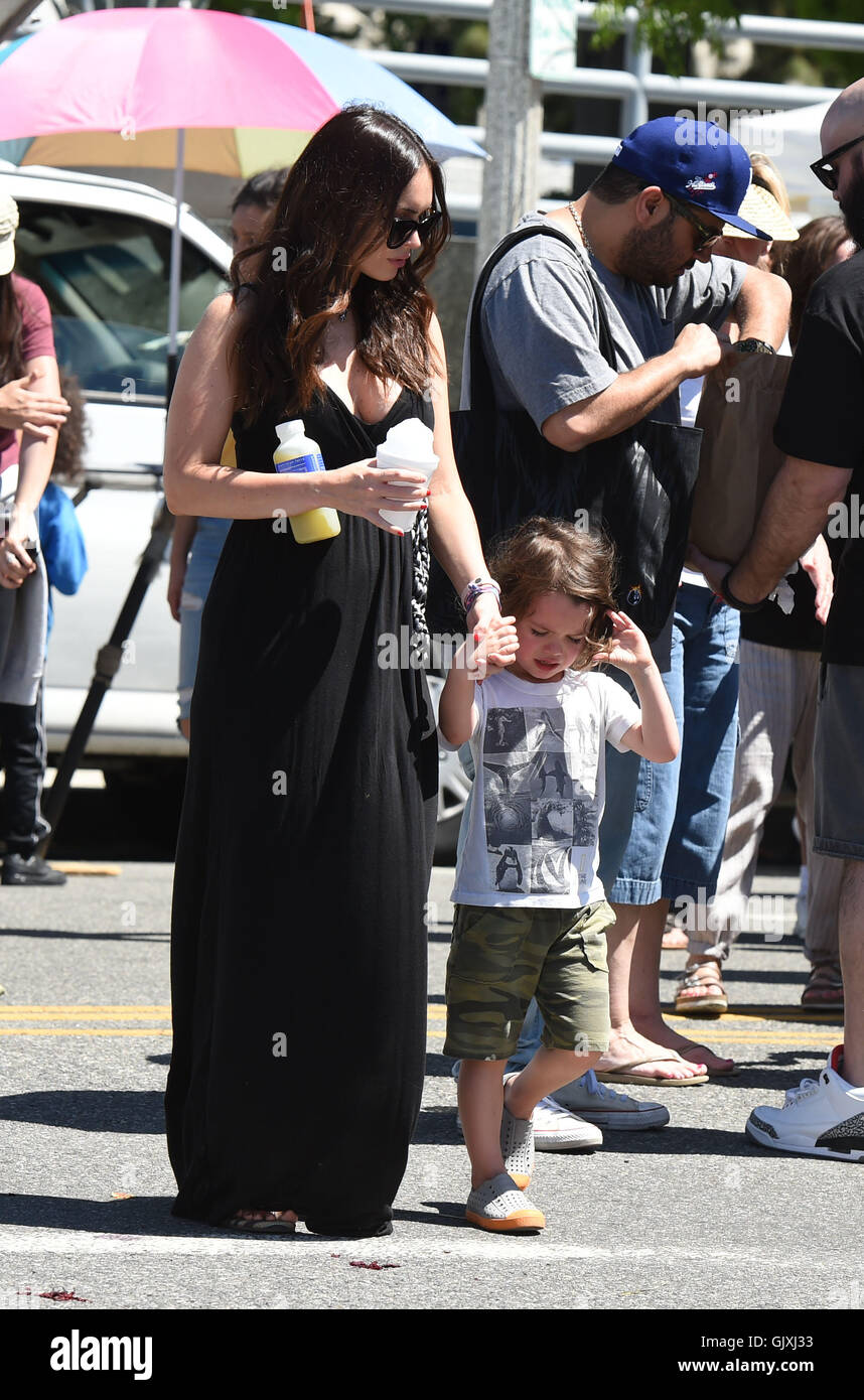 Megan Fox and Brian Austin Green take their sons to the Farmers Market