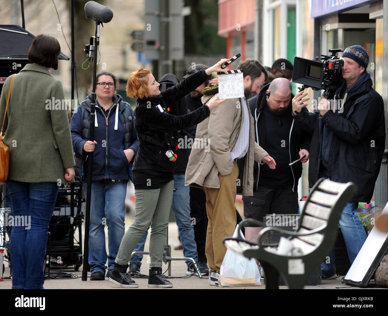 David Mitchell filming a new Channel 4 Comedy in King Street, Stroud ...