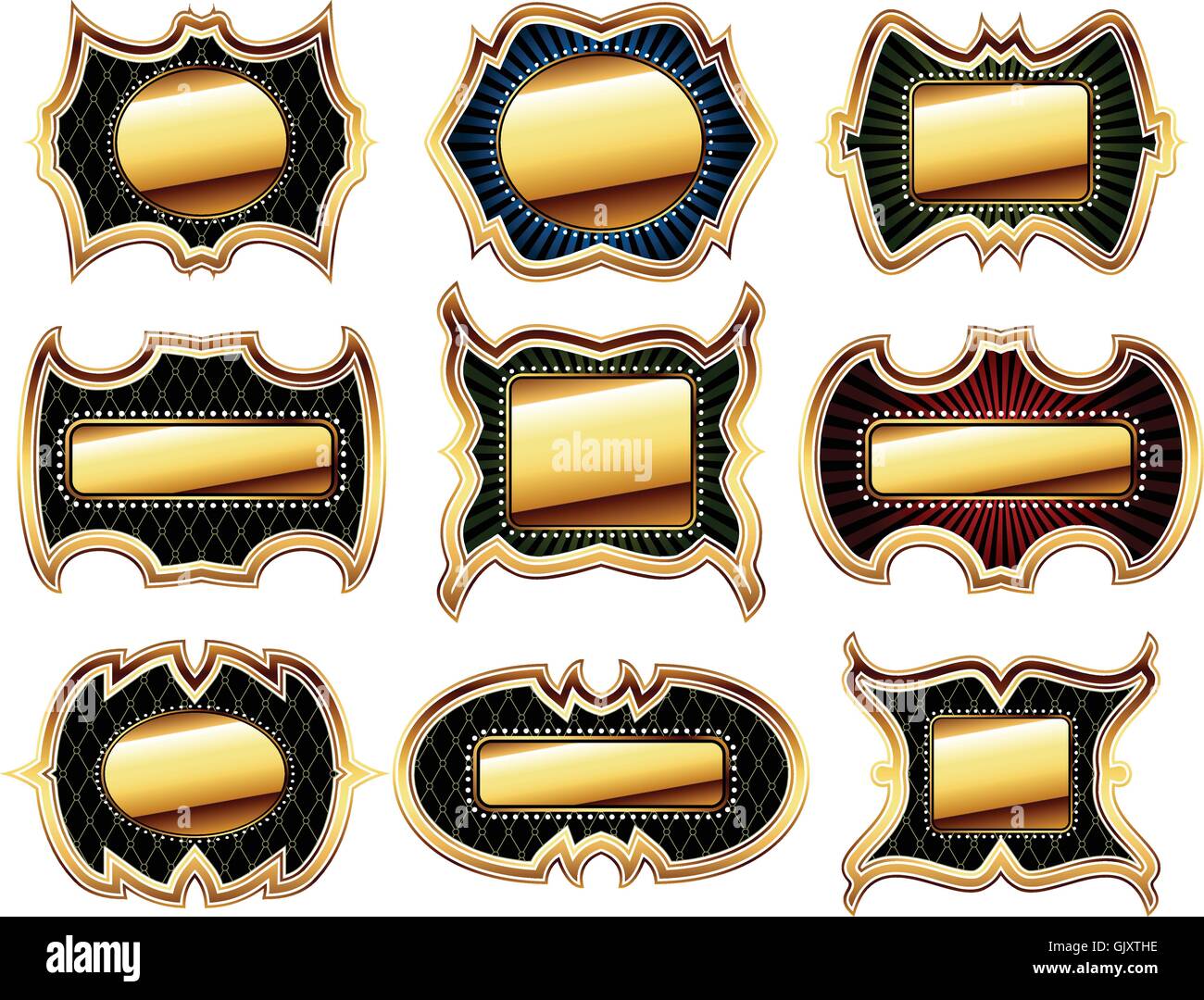 set of golden frames Stock Vector Image & Art - Alamy