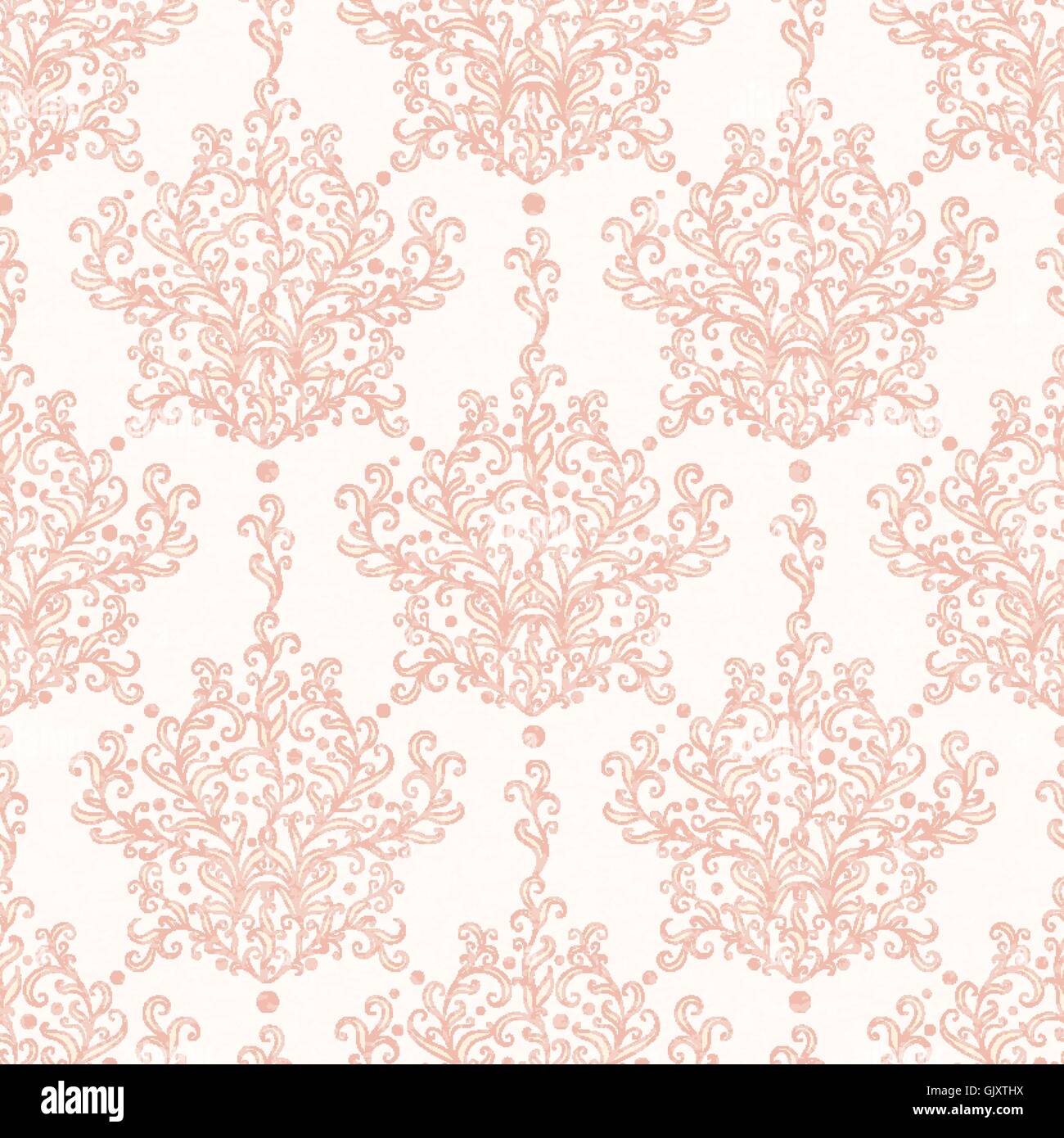 Vintage vector botanical damask seamless pattern background Stock ...