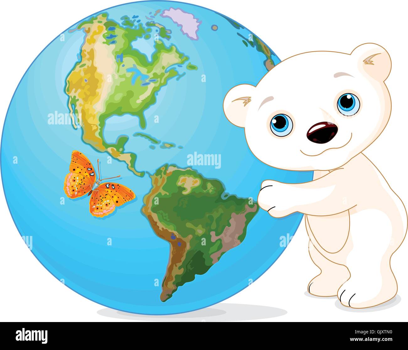 Polar Bear Earth Day Stock Vector