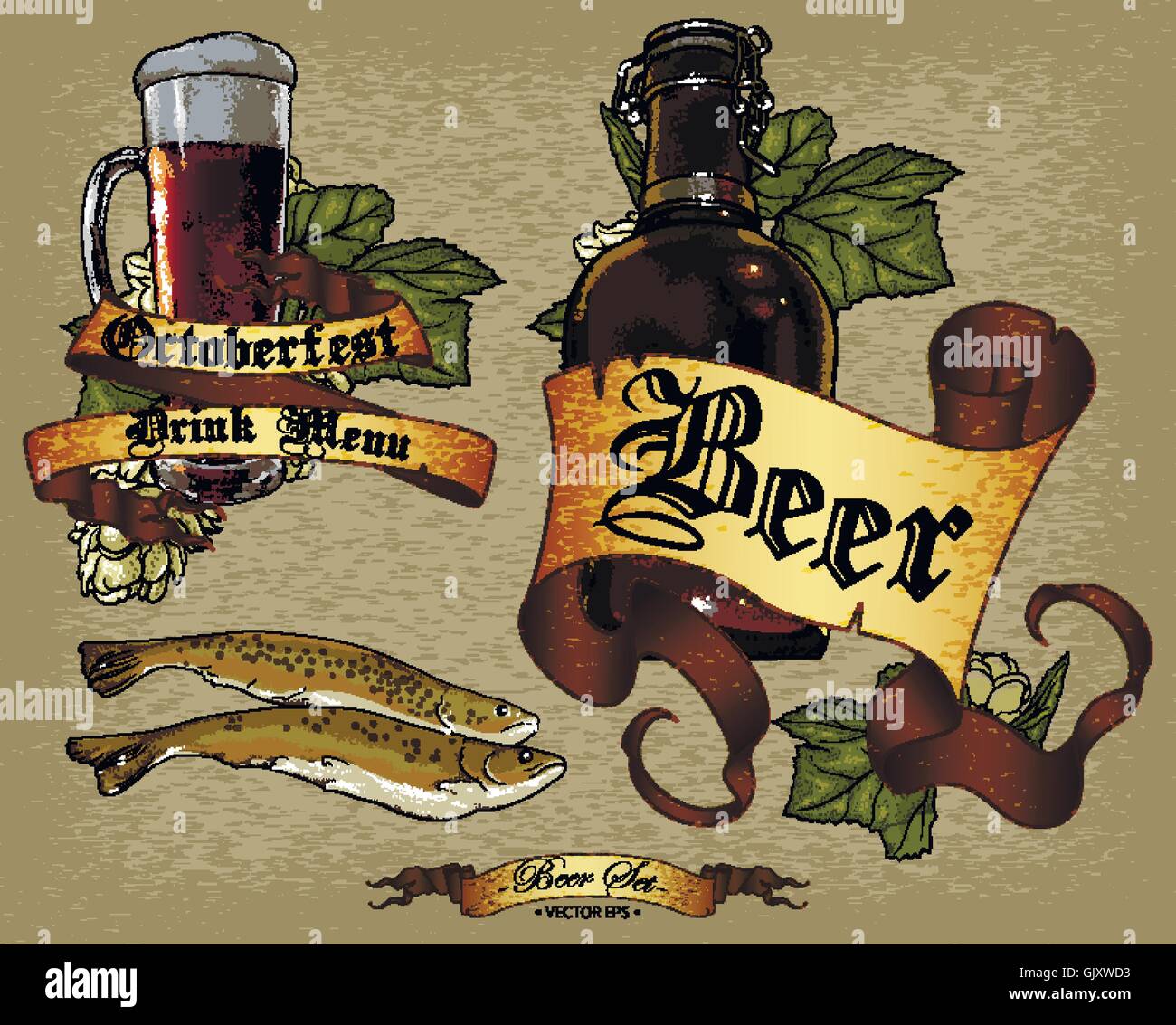set of beer elements Stock Vector Image & Art - Alamy