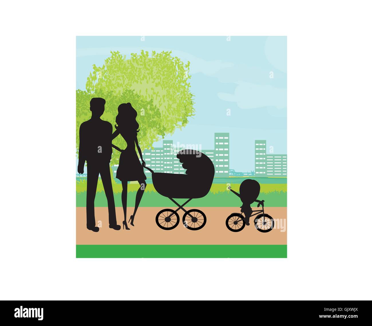family in the park Stock Vector
