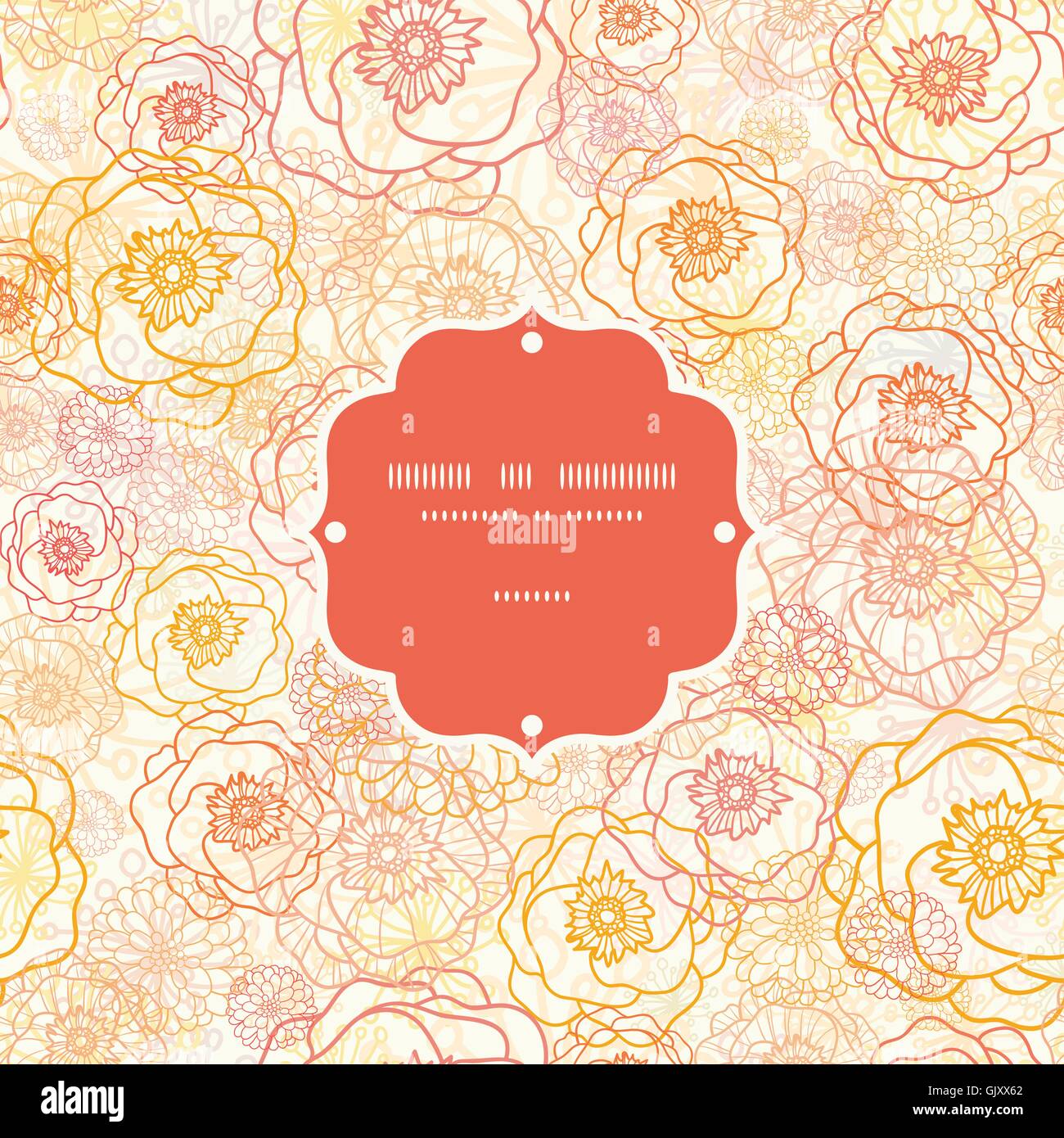 Vector warm flowers frame seamless pattern background Stock Vector ...