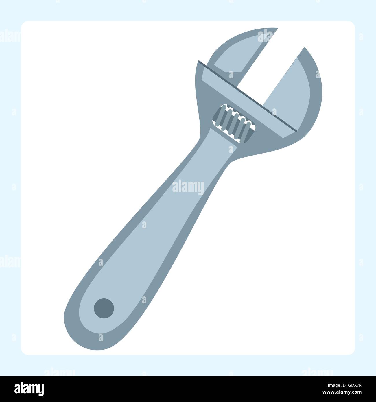 adjustable wrench spanner silver tool Stock Vector