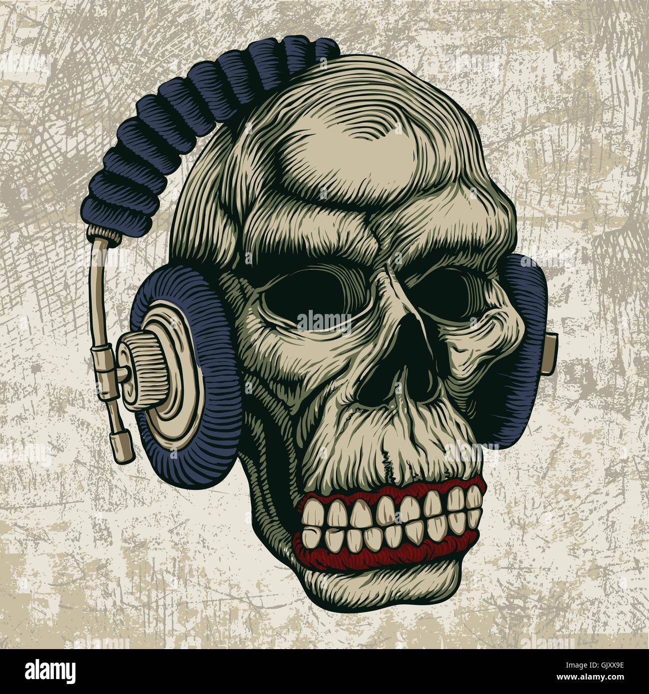 Skull Skeleton Half Face And Wearing Headphones Black And White Blood  Dripping BW Death Head Skeleton Dead Face Horror Human Bone Evil Tattoo  Grunge Scary Gothic Art Logo Clipart SVG  ClipArt
