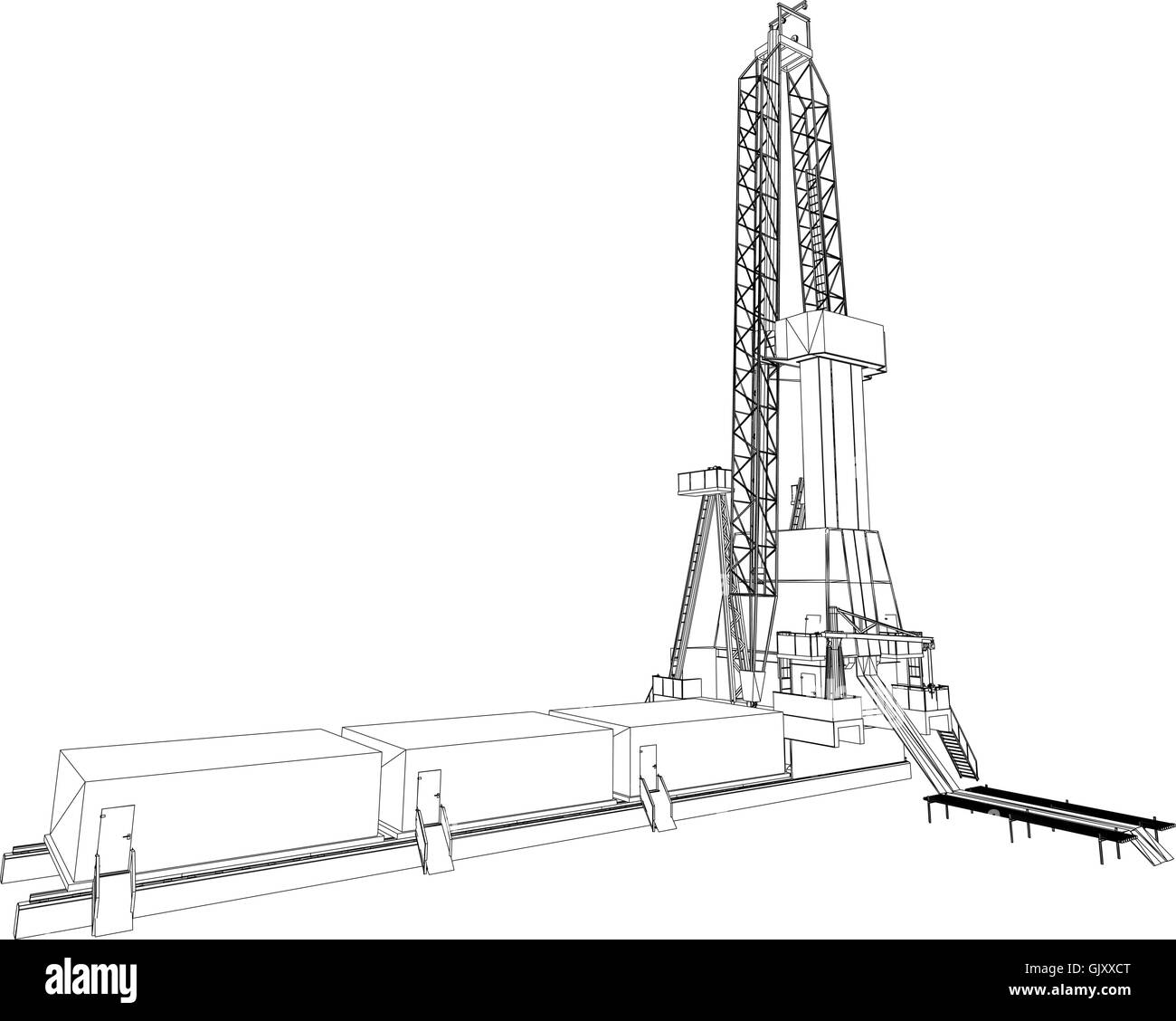 Oil rig. Detailed vector illustration Stock Vector Image & Art - Alamy