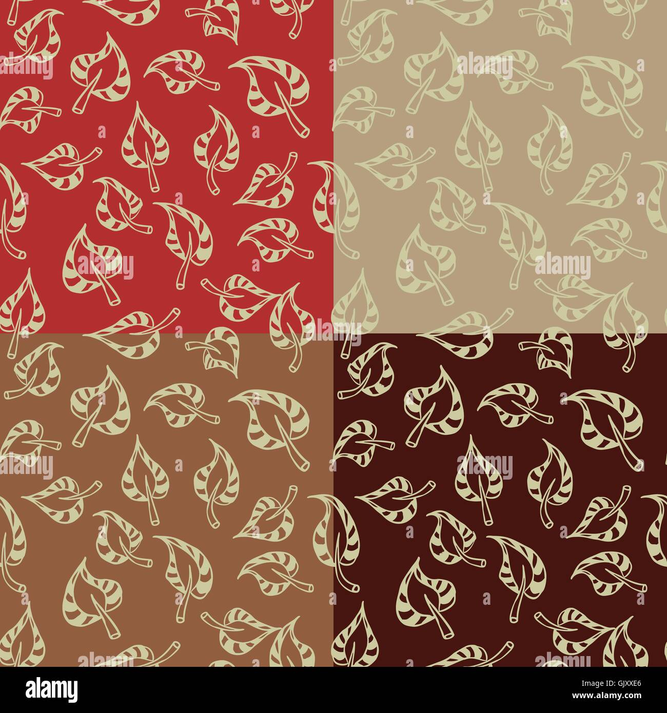 set of seamless pattern with leaves Stock Vector Image & Art - Alamy
