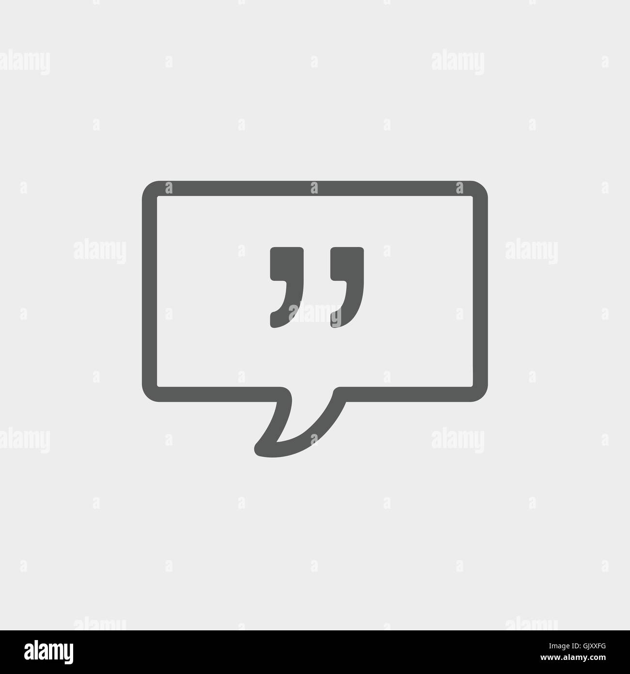Speech bubble with punctuation symbol thin line icon Stock Vector