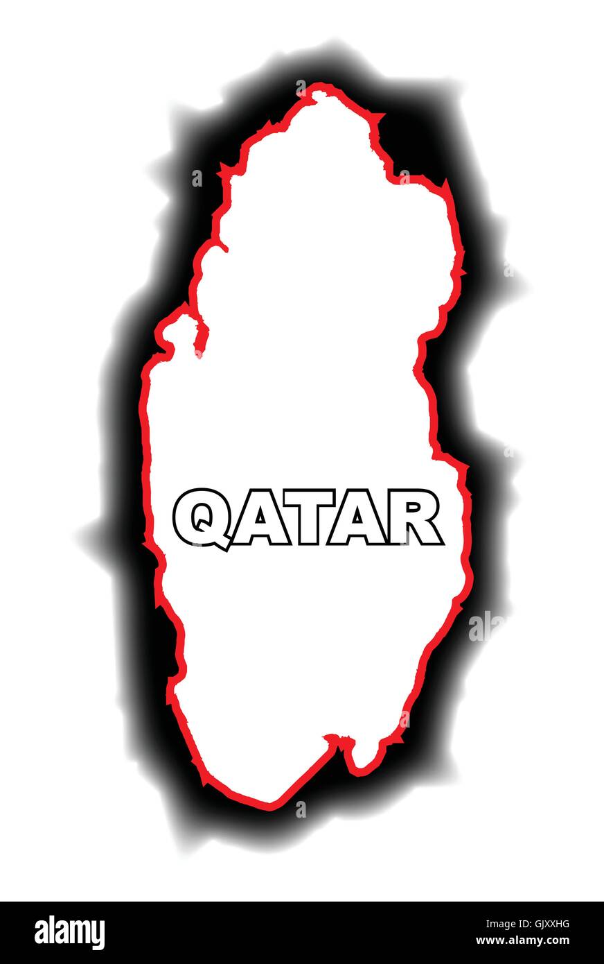 Outline Map of Qatar Stock Vector