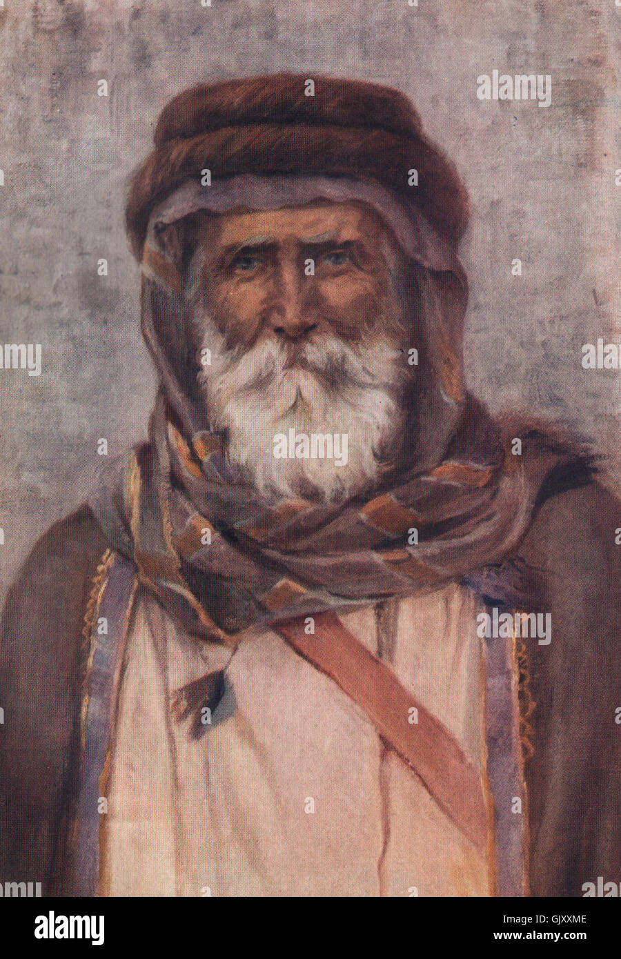 'A Druze Sheikh' by Margaret Thomas. Lebanon, antique print 1908 Stock Photo