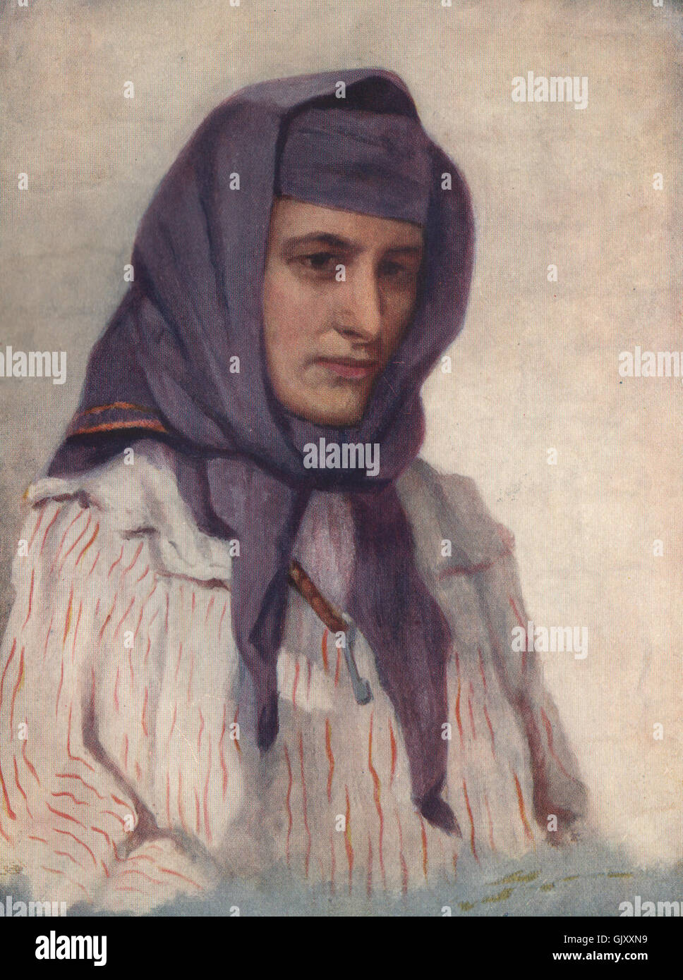 'Maronite girl of the Lebanon' by Margaret Thomas. Lebanon, antique print 1908 Stock Photo
