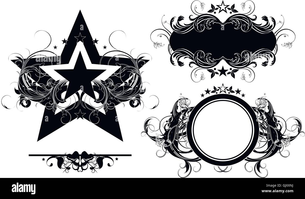 set of ornamental elements Stock Vector Image & Art - Alamy