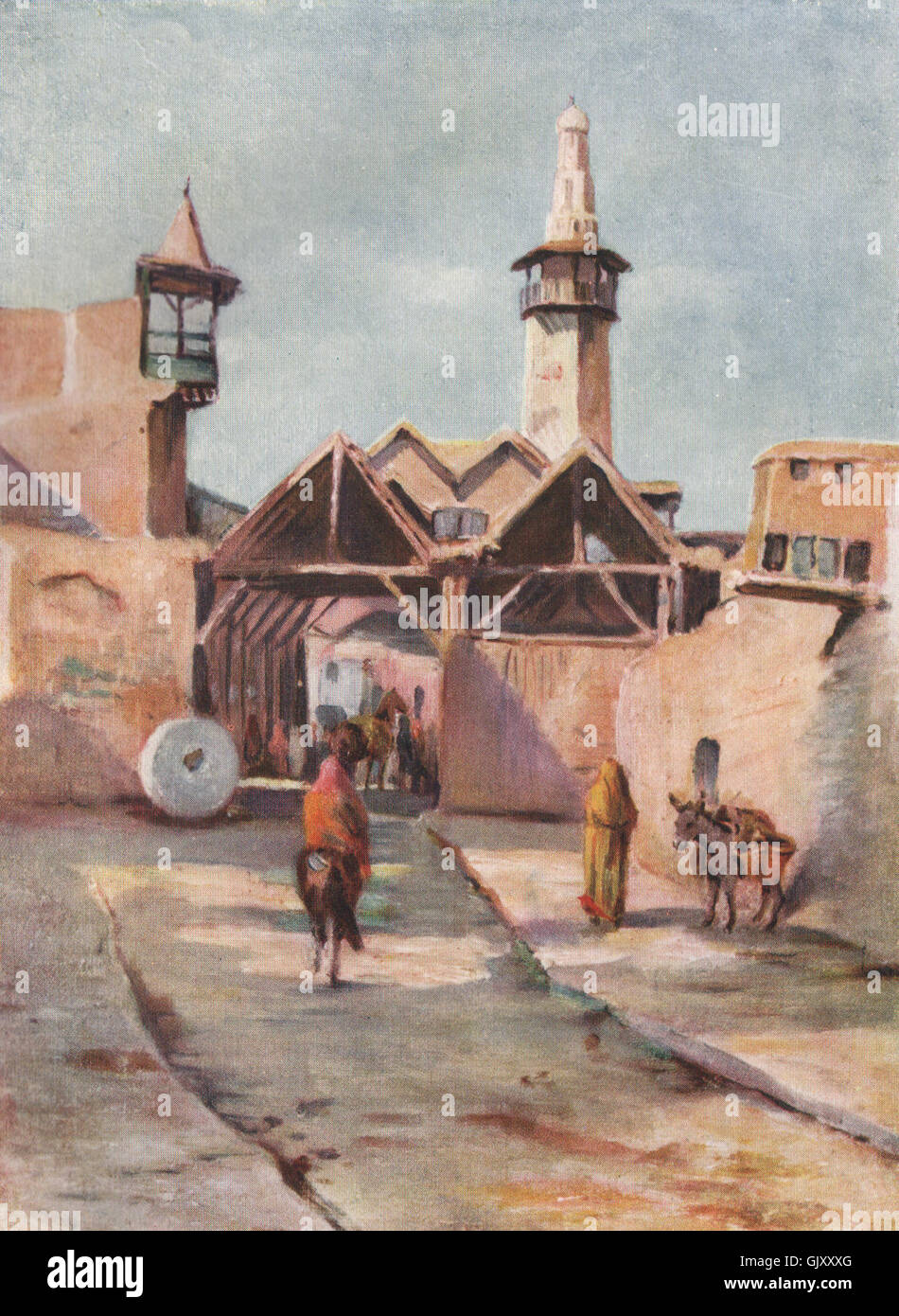 DAMASCUS. Bab Touma by Margaret Thomas. Syria, antique print 1908 Stock Photo