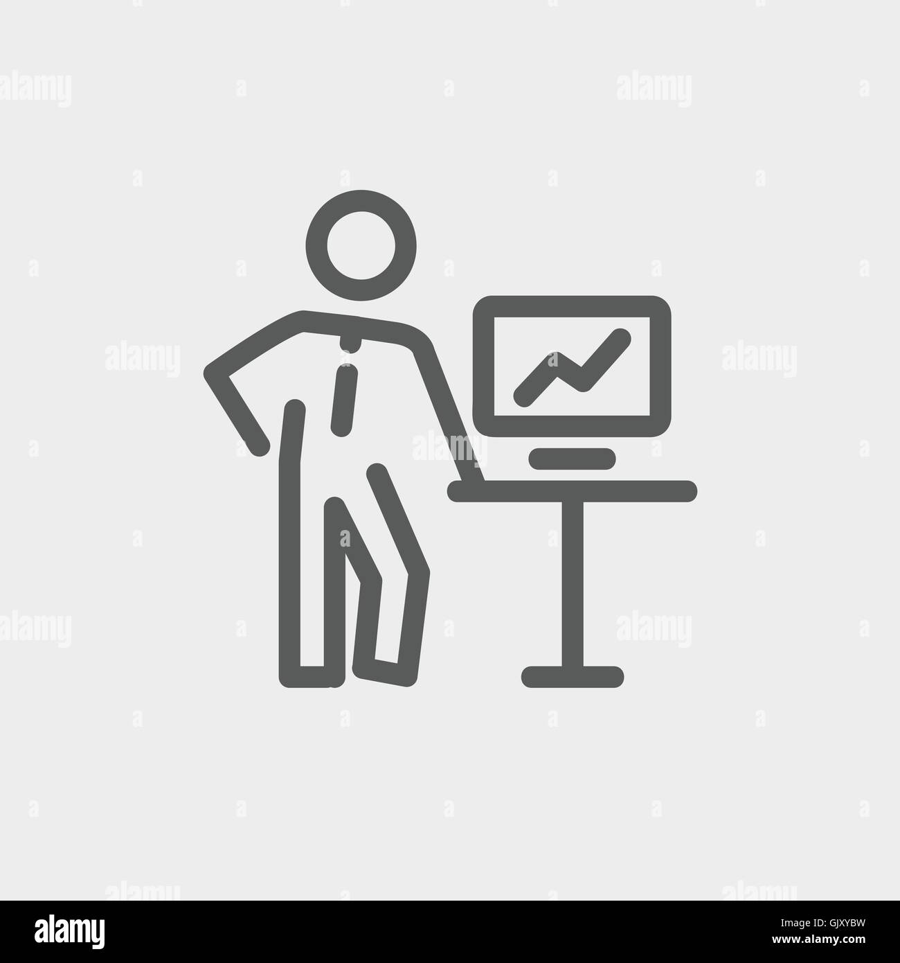 Business presentation thin line icon Stock Vector