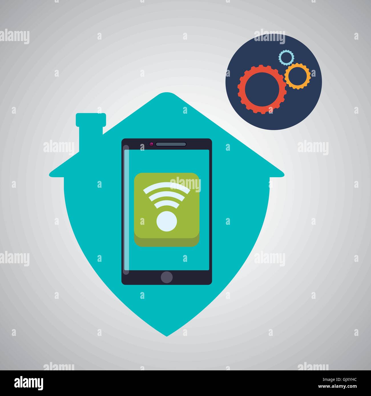 Smart house design. home icon. White background Stock Vector Image ...