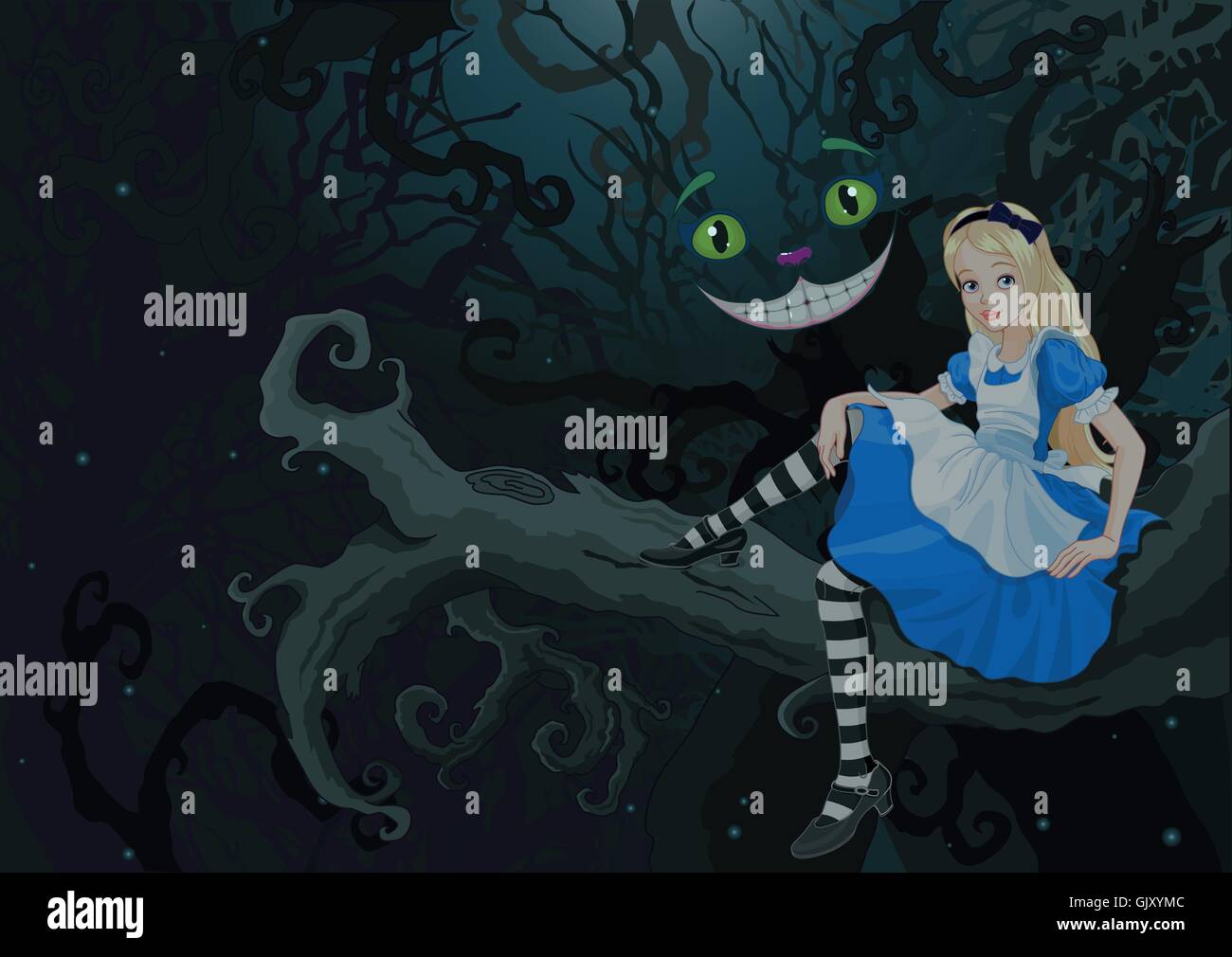 Alice in Wonder Forest Stock Vector Image & Art - Alamy