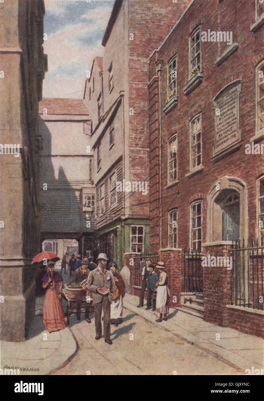 'Entrance to Bishopsgate from Great St. Helen's, 1890'. Philip Norman, 1905 Stock Photo
