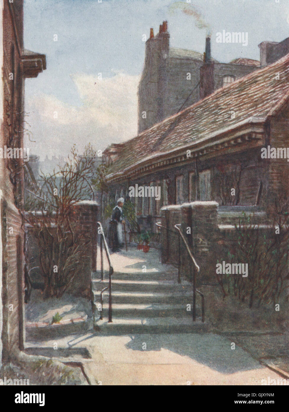 Skinners' Company almshouses, Mile End 1892. Philip Norman. Vanished London 1905 Stock Photo