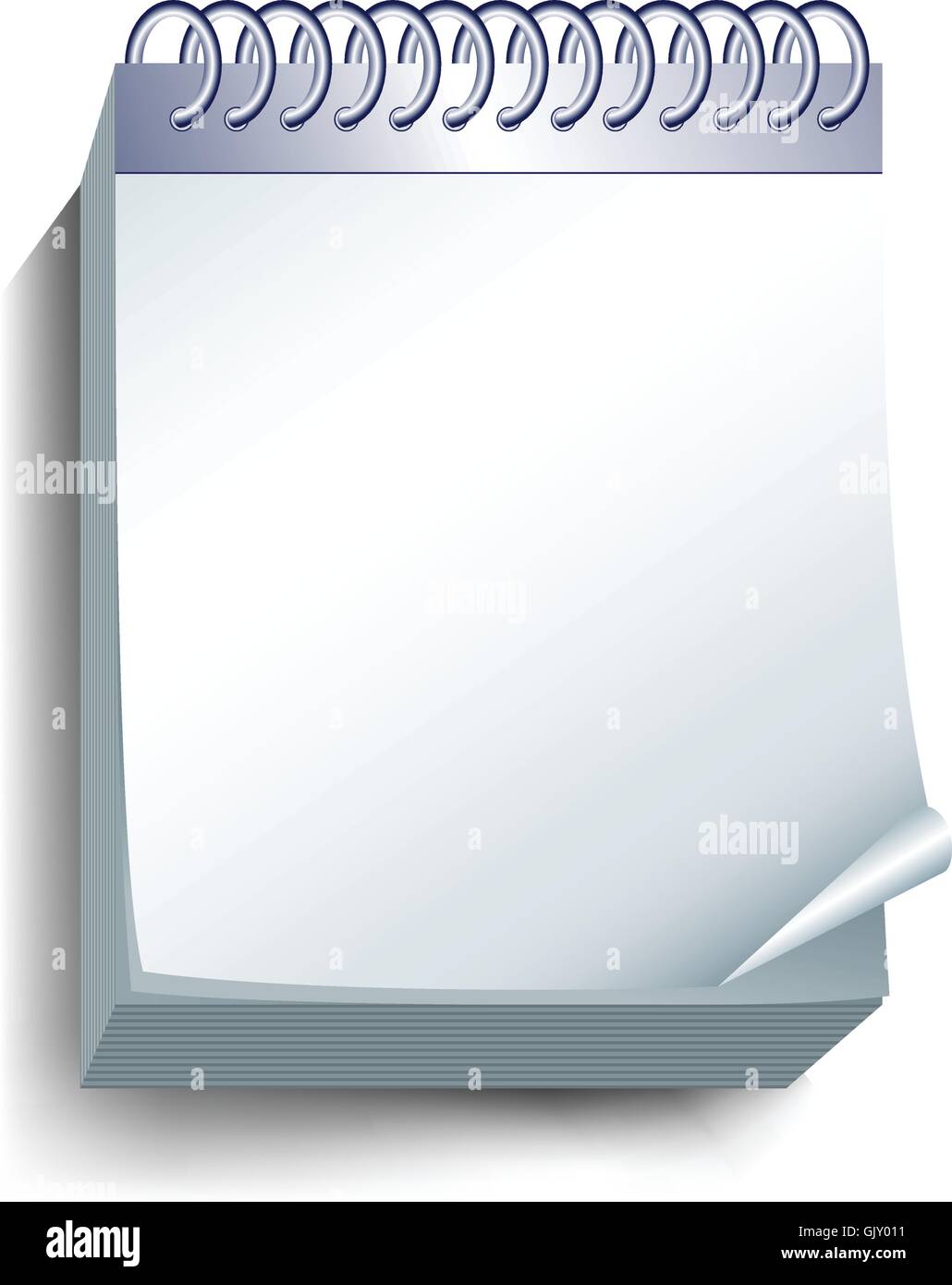 White Blank Hole Punched Paper Block For 3 Ring Binder Vector