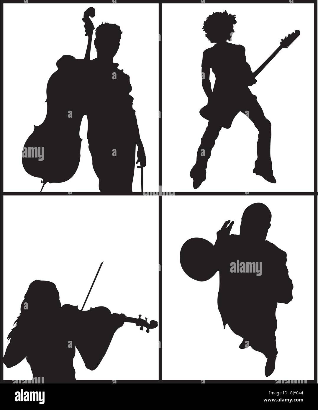 The Band Silhouette Stock Vector