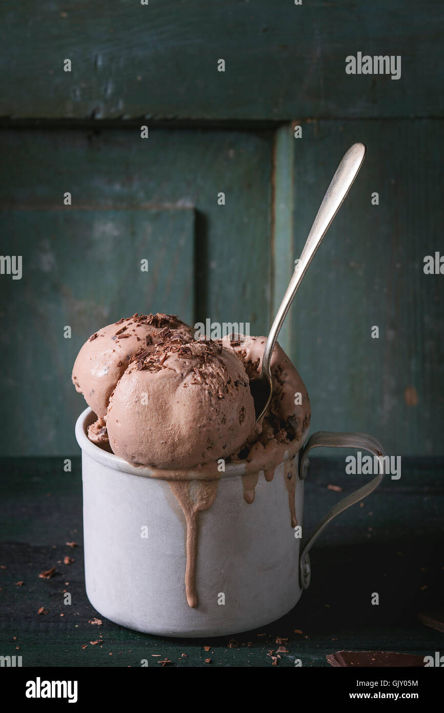 https://c8.alamy.com/comp/GJY05M/frozen-vintage-aluminum-mug-with-melting-chocolate-ice-cream-balls-GJY05M.jpg