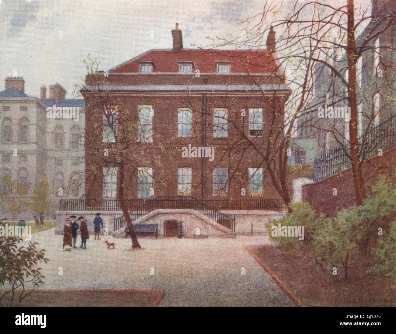 'Garden of No. 10 Downing Street, 1888' by Philip Norman. Vanished London, 1905 Stock Photo