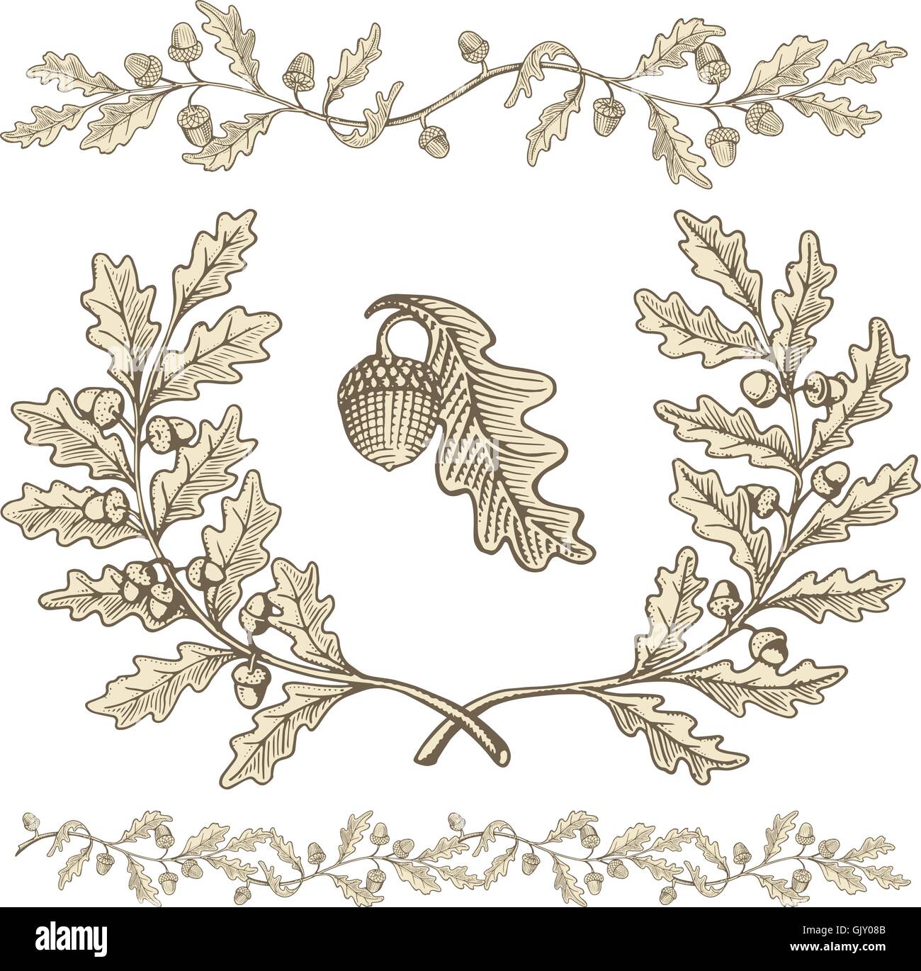 Oak leaf wreath hi-res stock photography and images - Alamy