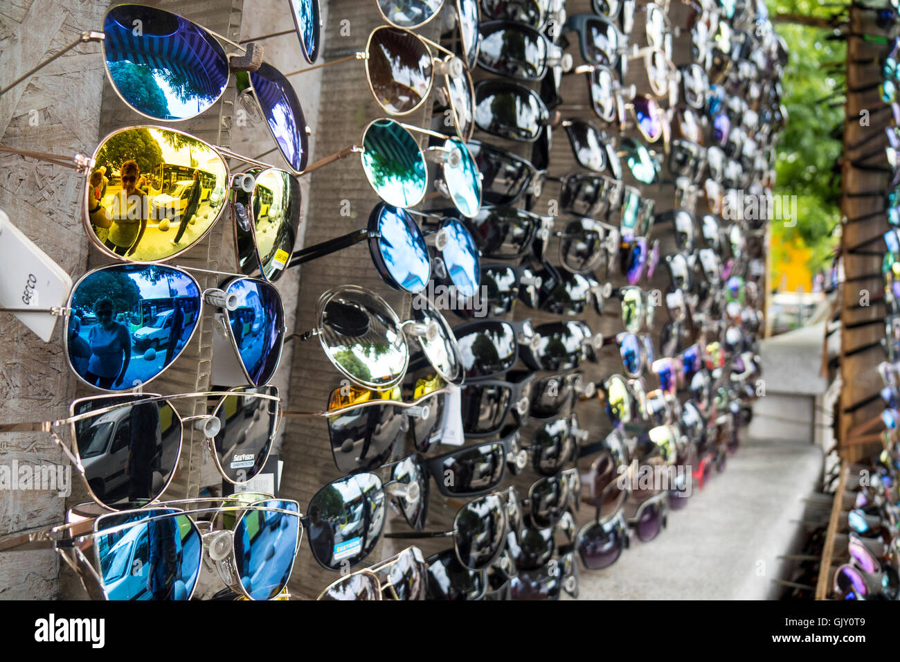 Sun Glasses, Stall, Market, Split, Croatia, Dalmatian Coast Stock Photo