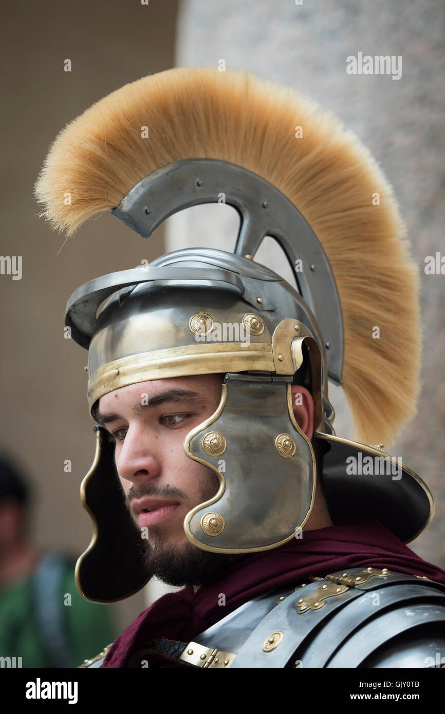 Roman Soldier Enactment, Split, Croatia, Dalmatian Coast, Diocletian's Palace and Riva Stock Photo