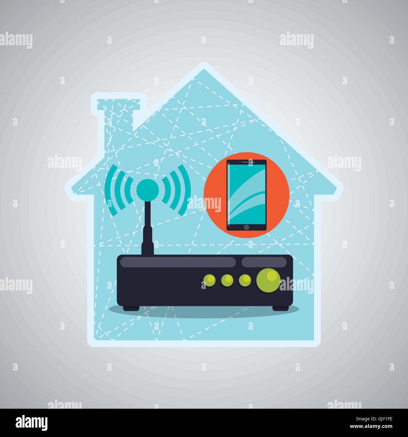 Smart house design. home icon. White background Stock Vector Image ...