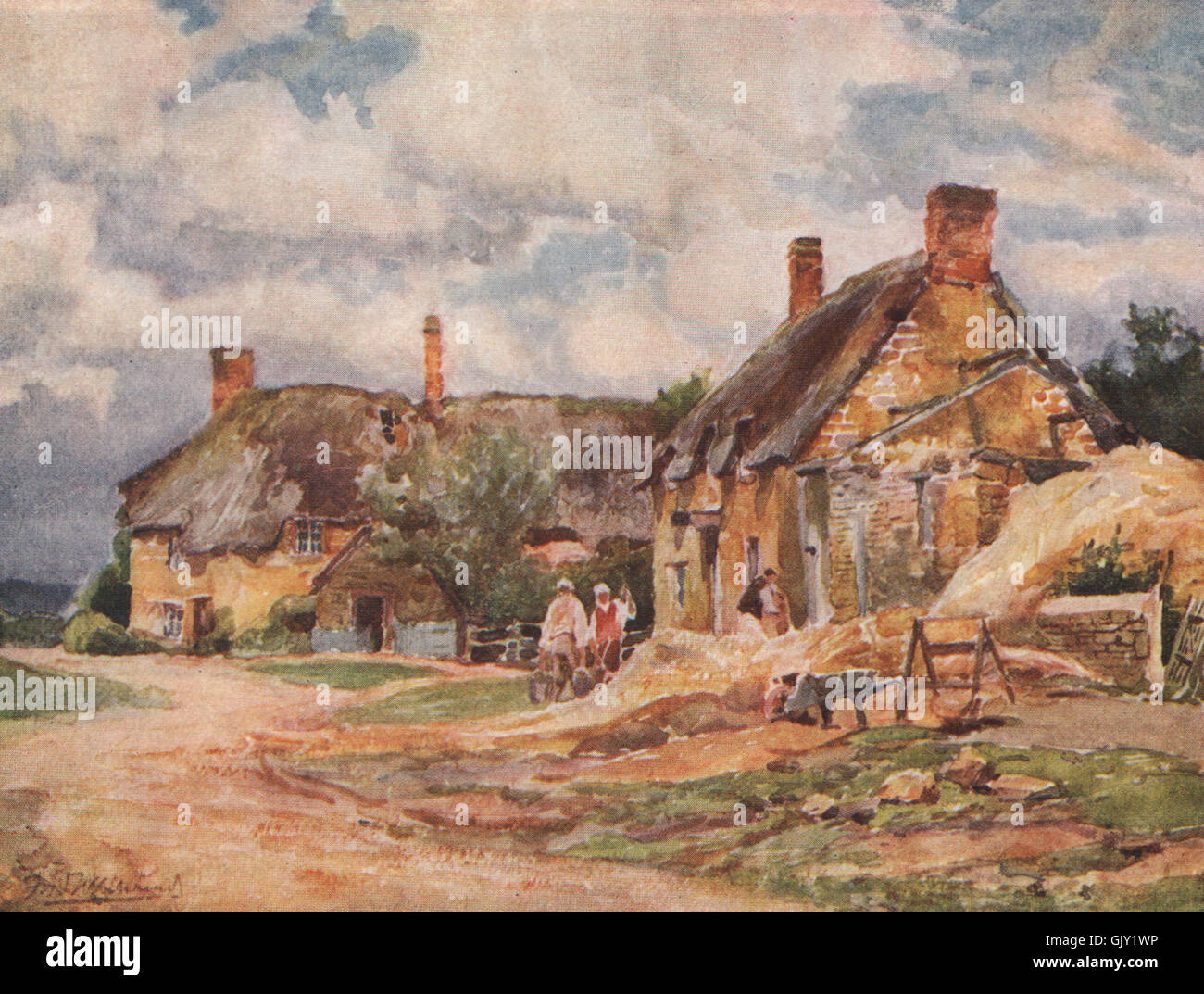 'Radway' by Frederick Whitehead. Warwickshire, antique print 1906 Stock