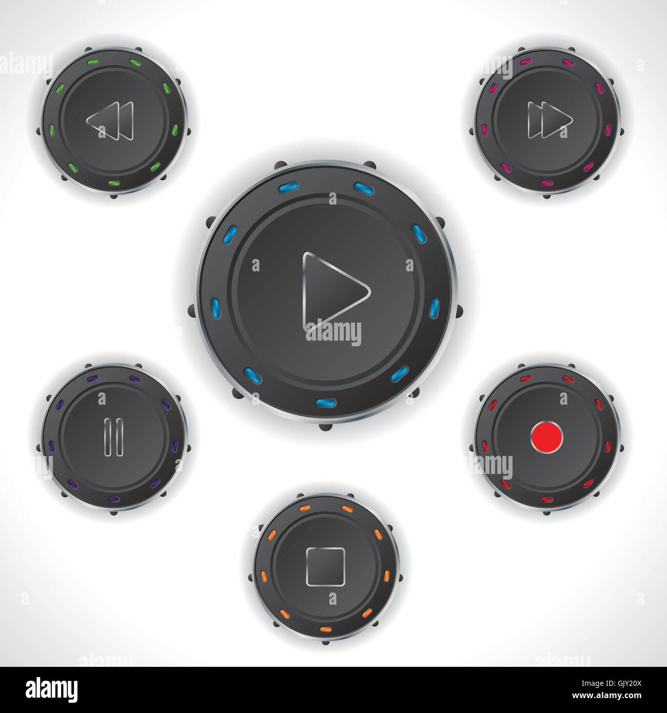 Cool audio controller push buttons Stock Vector Image & Art Alamy