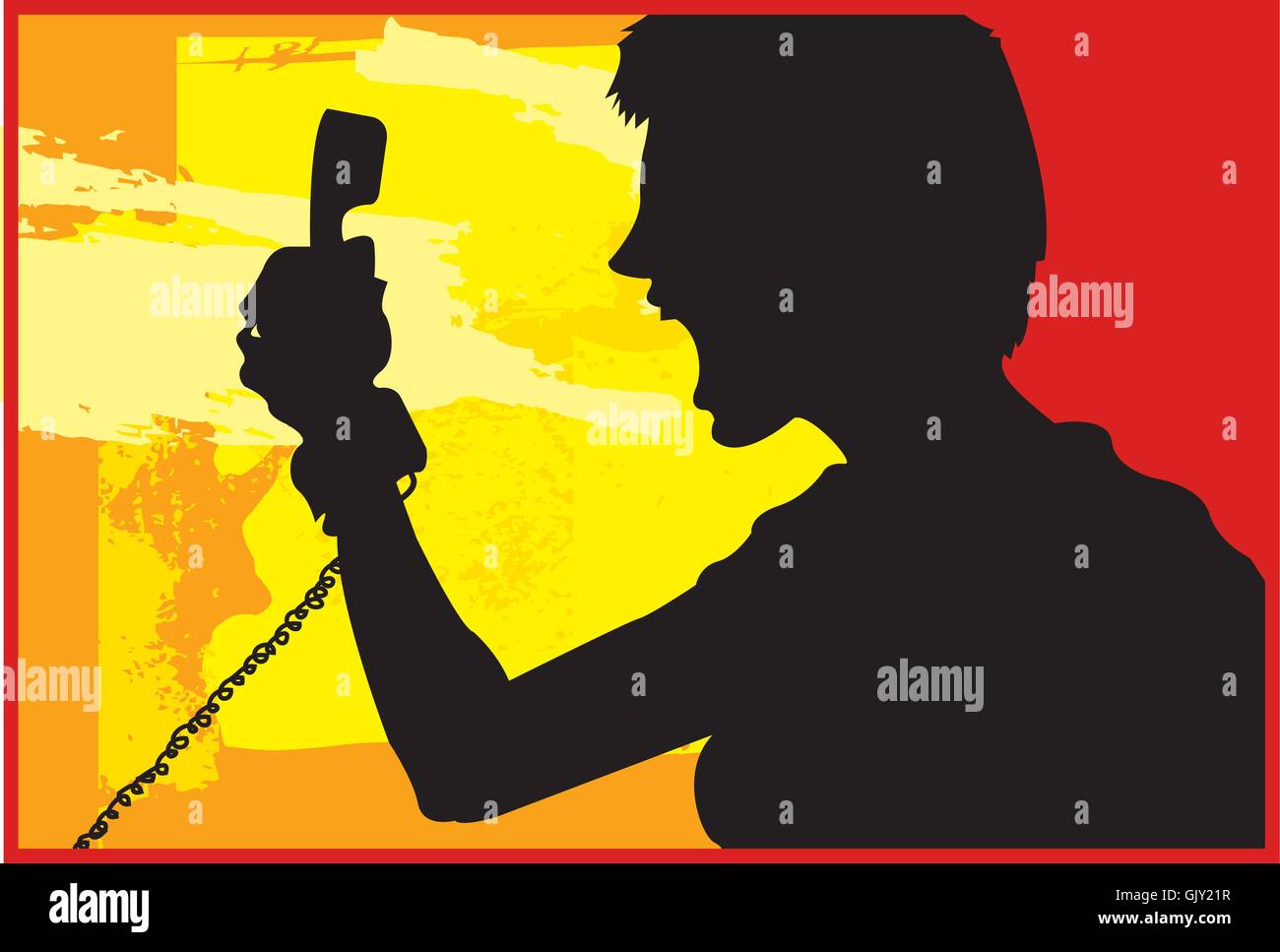 Man shouting phone Stock Vector Images - Alamy