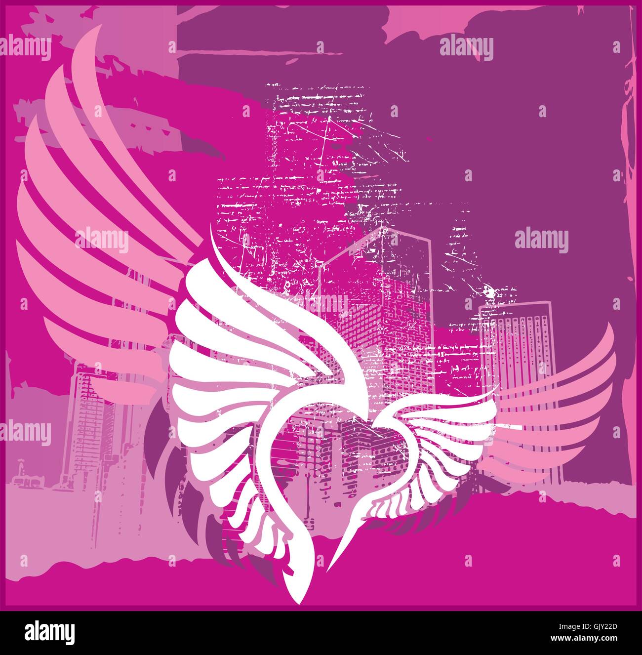 Wings Love Heart Stock Vector Image & Art - Alamy
