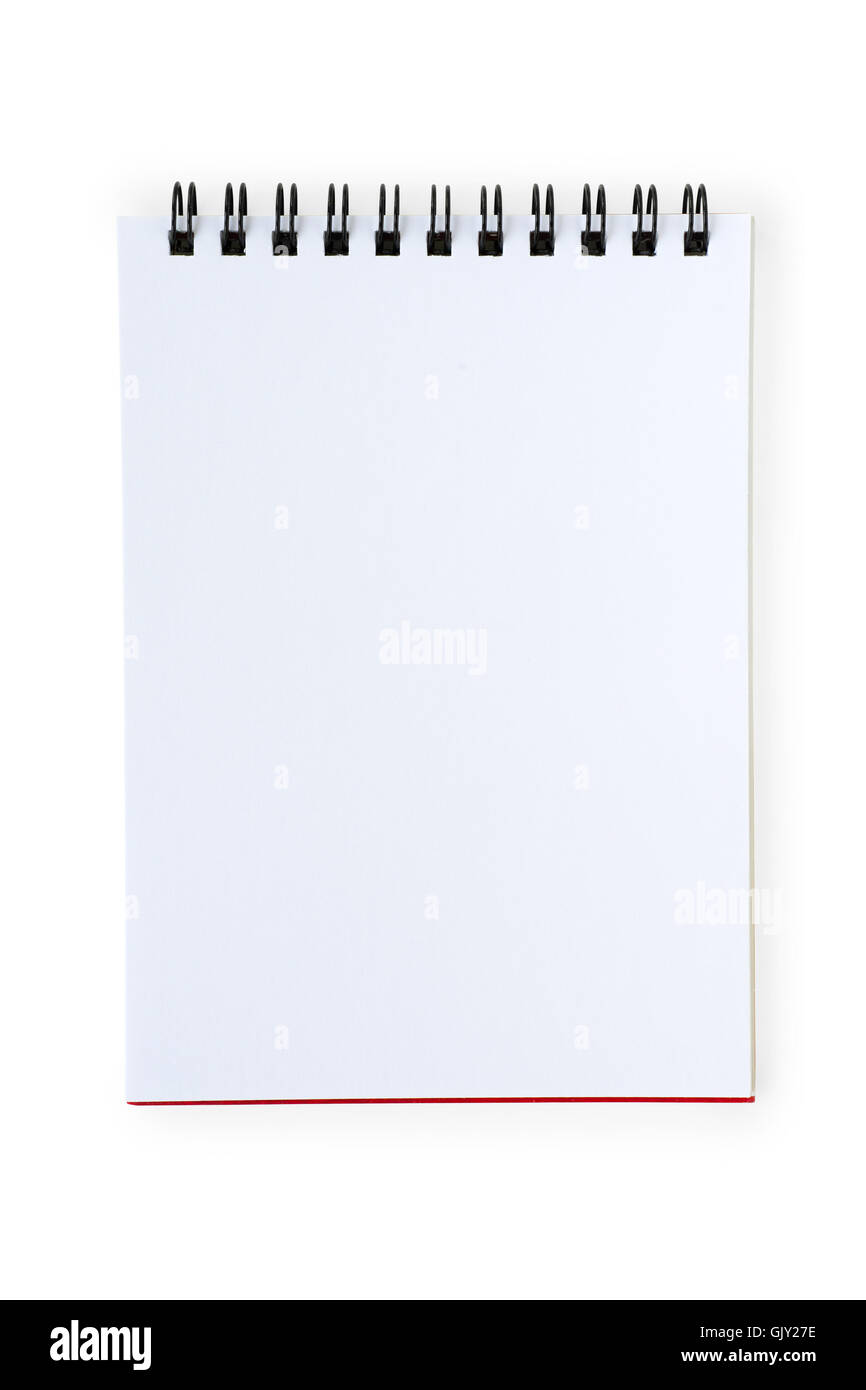 Blank Plain Page Of Open Notebook Isolated On White With Clipping Stock Photo Alamy