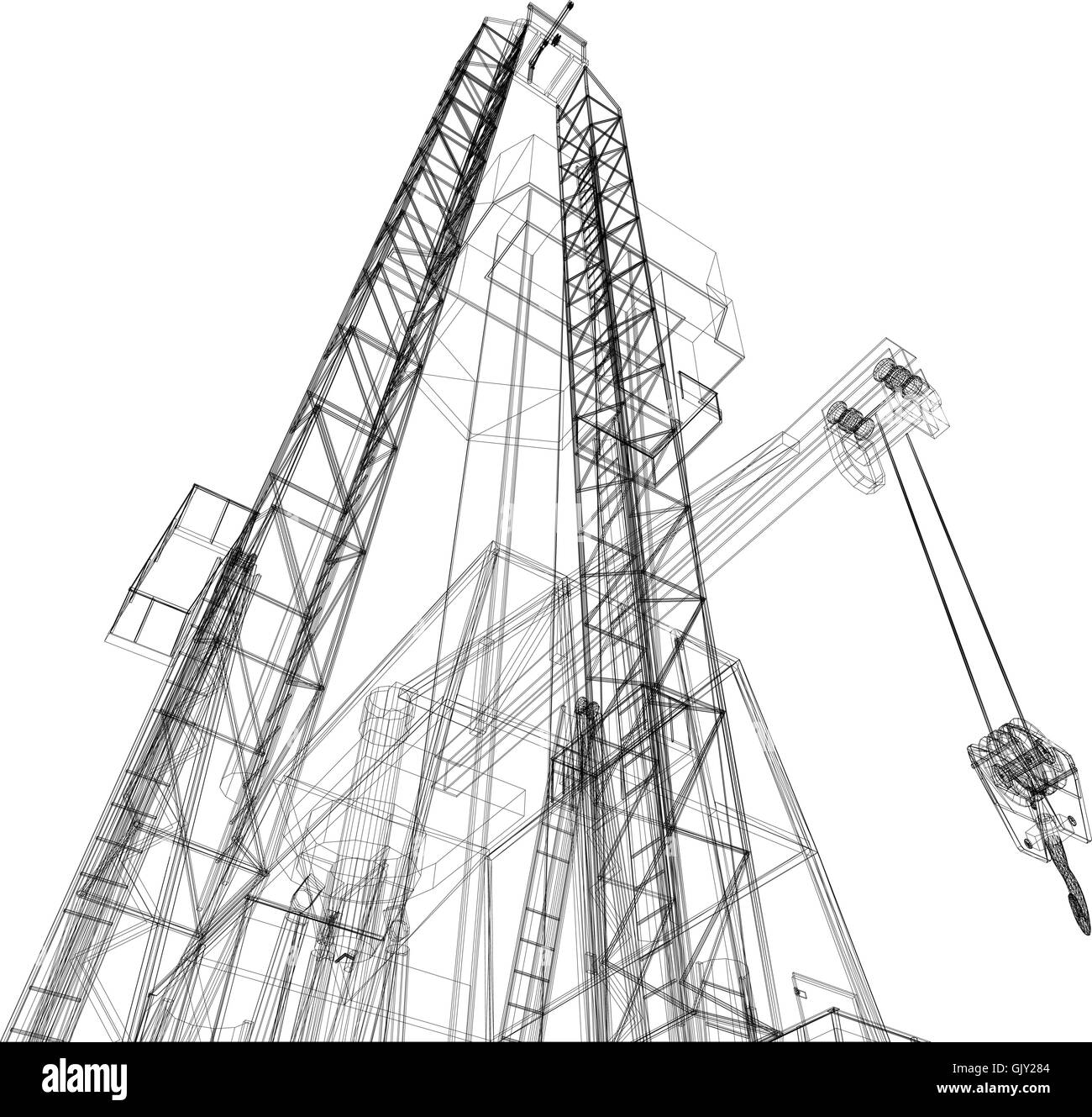 Oil rig. Detailed vector illustration Stock Vector Image & Art - Alamy