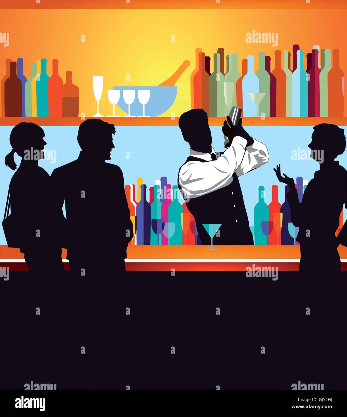 People at the bar Stock Vector
