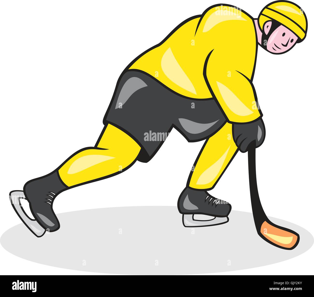 Ice Hockey Player With Stick Cartoon Stock Vector Image & Art Alamy