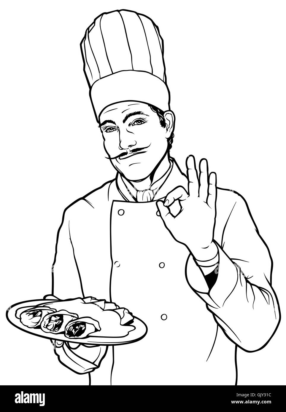 head chef clipart cartoon