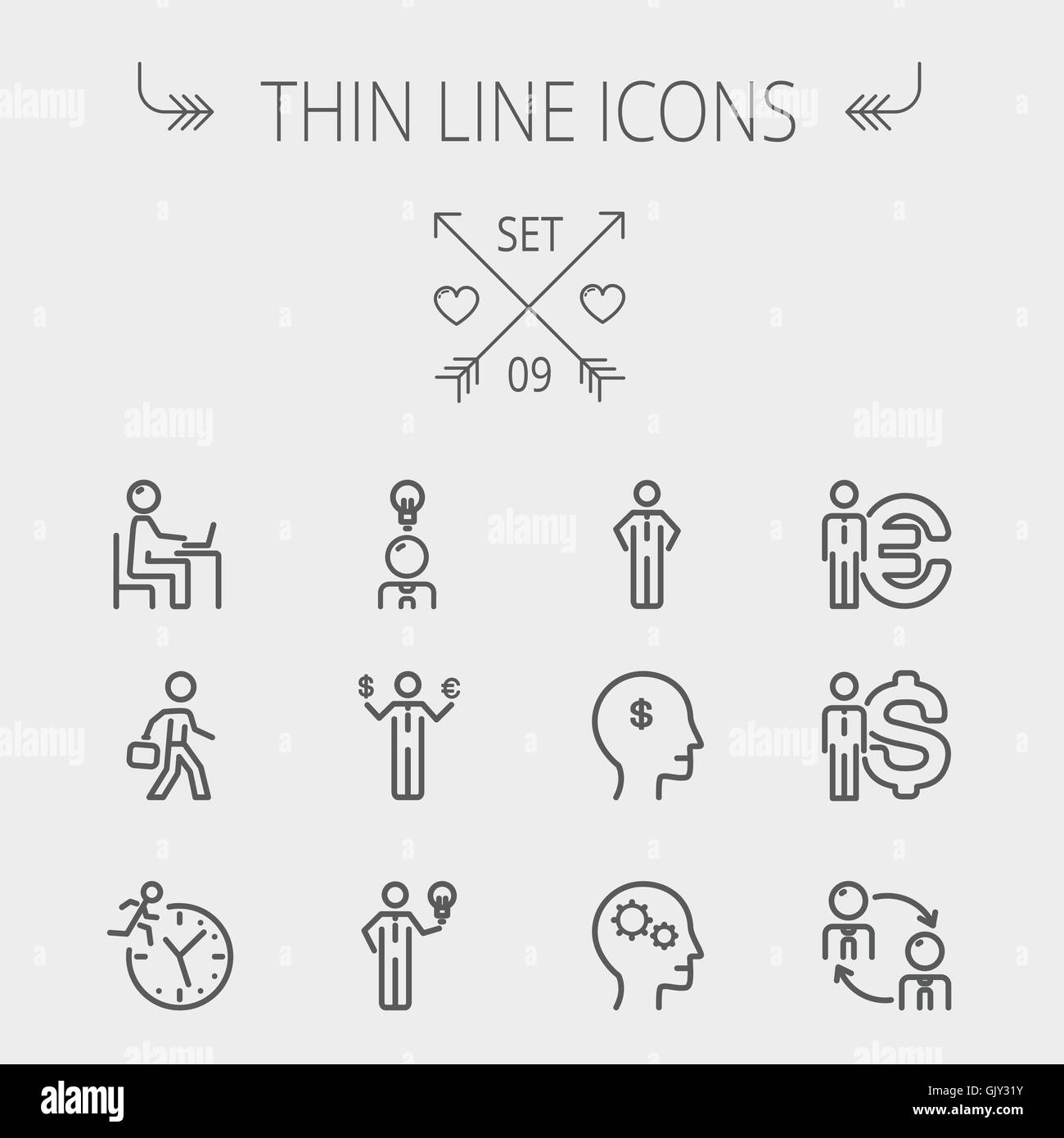 Business thin line icon Stock Vector Image & Art - Alamy
