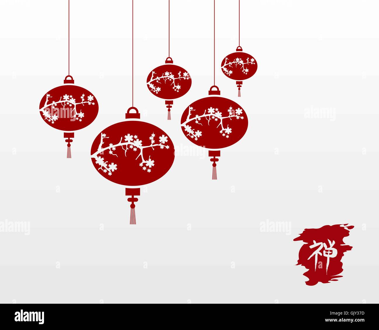 Zen chinese lamps illustration background Stock Vector Image & Art Alamy