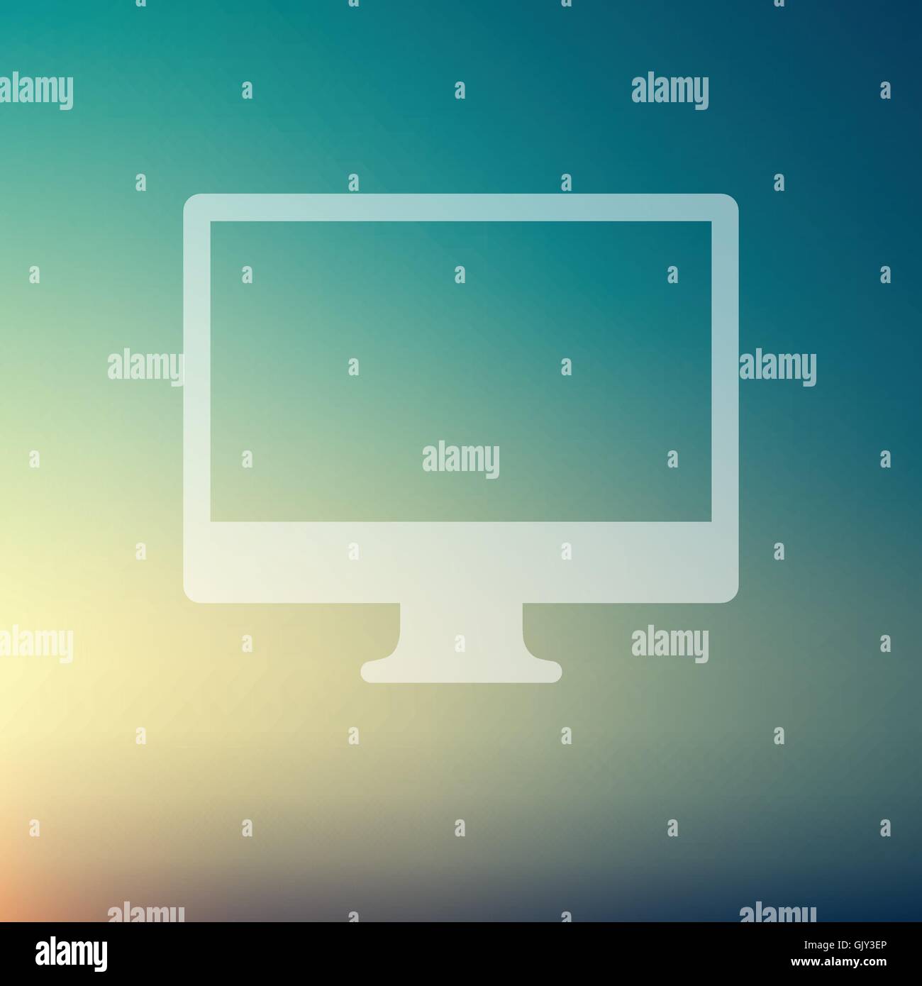 Monitor in flat style icon Stock Vector