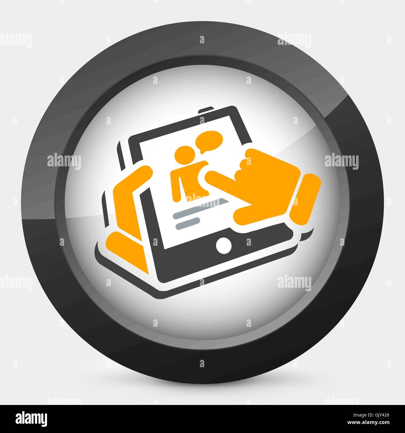 Tablet chat icon Stock Vector Image & Art - Alamy