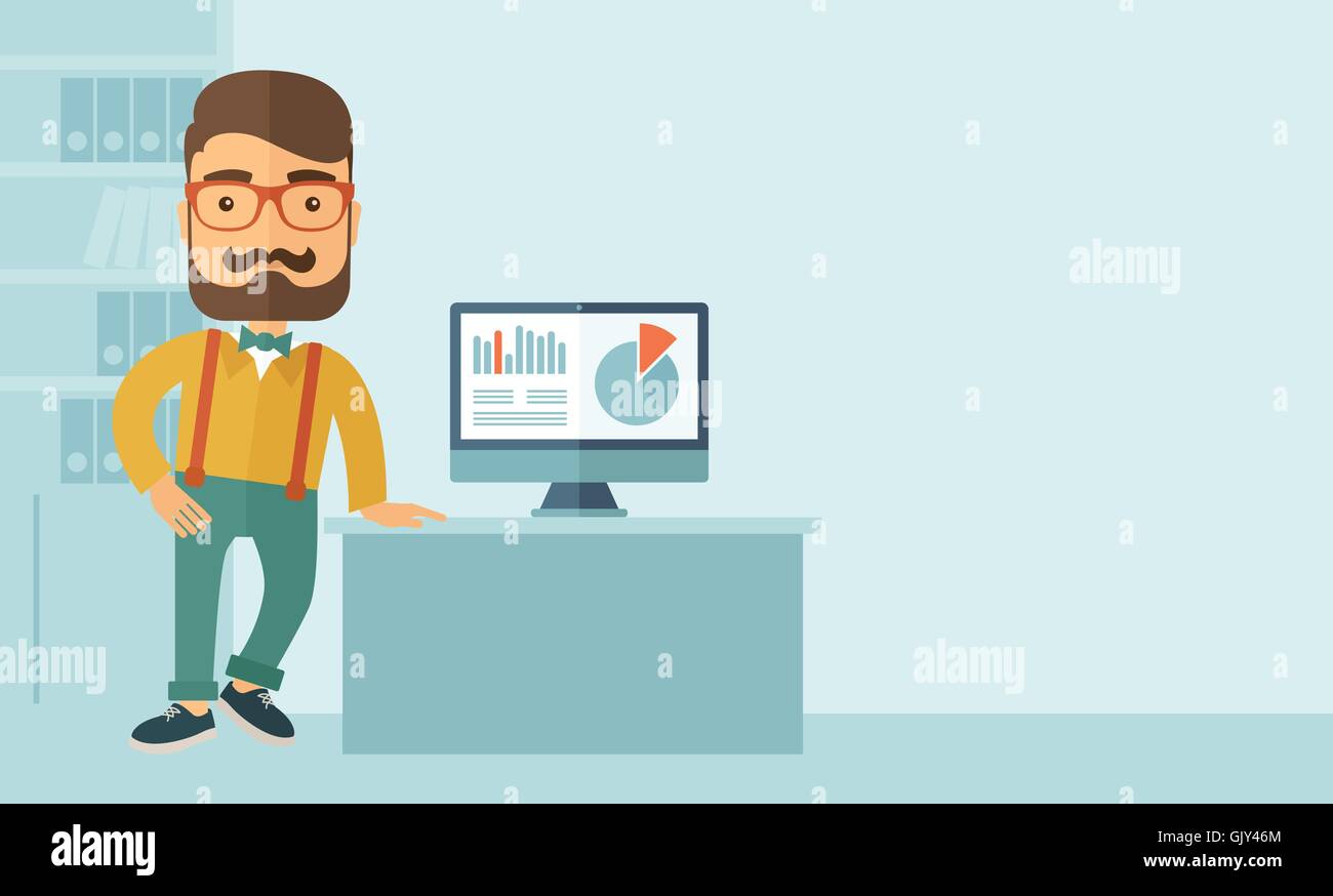 Businessman pointing presentation Stock Vector Images - Alamy