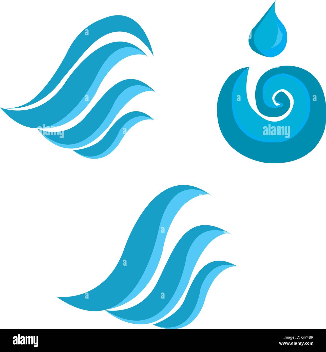 Glossy blue water symbols Stock Vector Image & Art Alamy