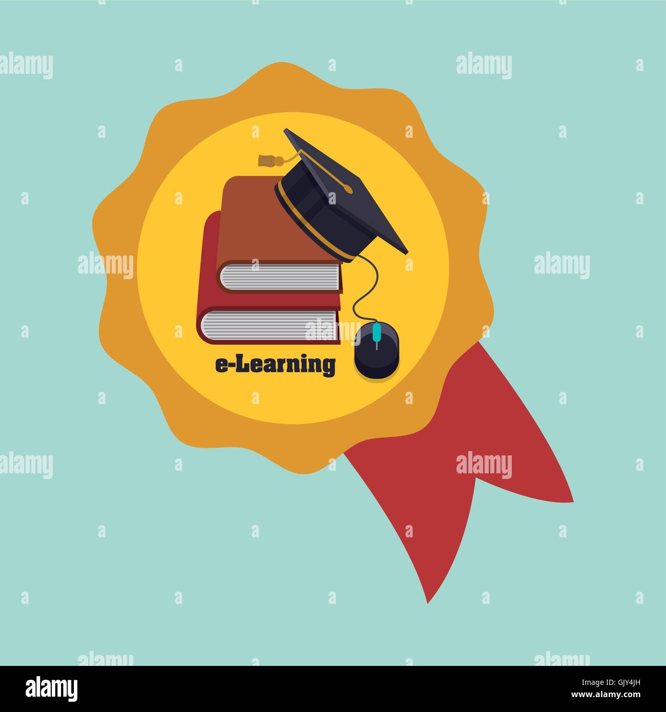 E-learning design. Education icon. Isolated illustration , vector Stock ...