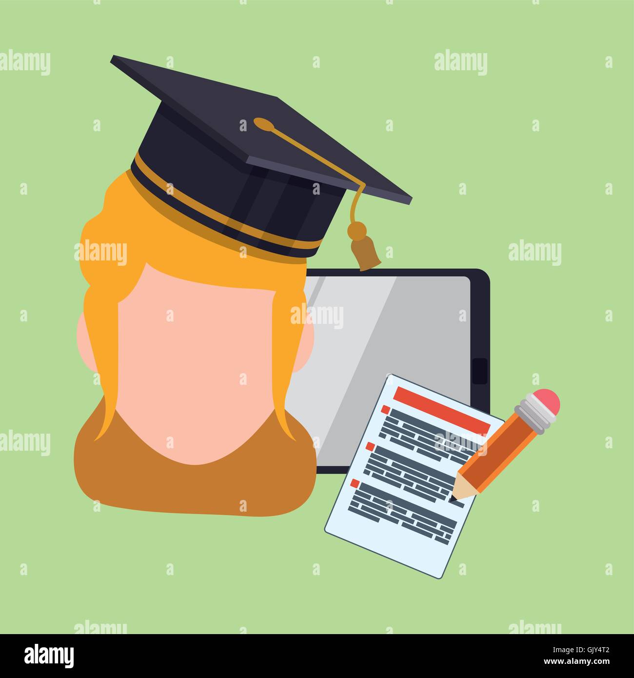 E-learning design. Education icon. Isolated illustration , vector Stock ...