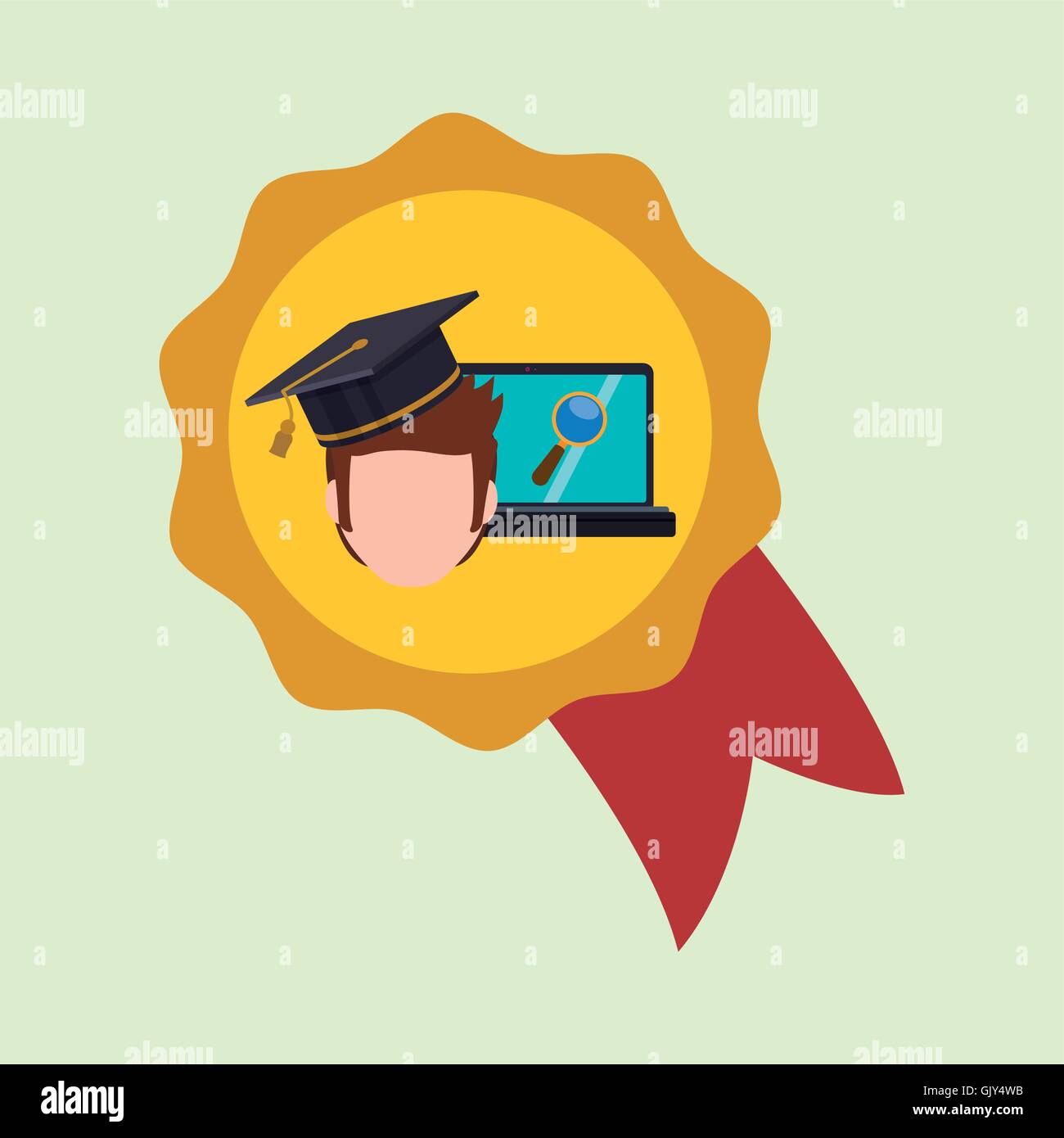 E-learning design. Education icon. Isolated illustration , vector Stock ...