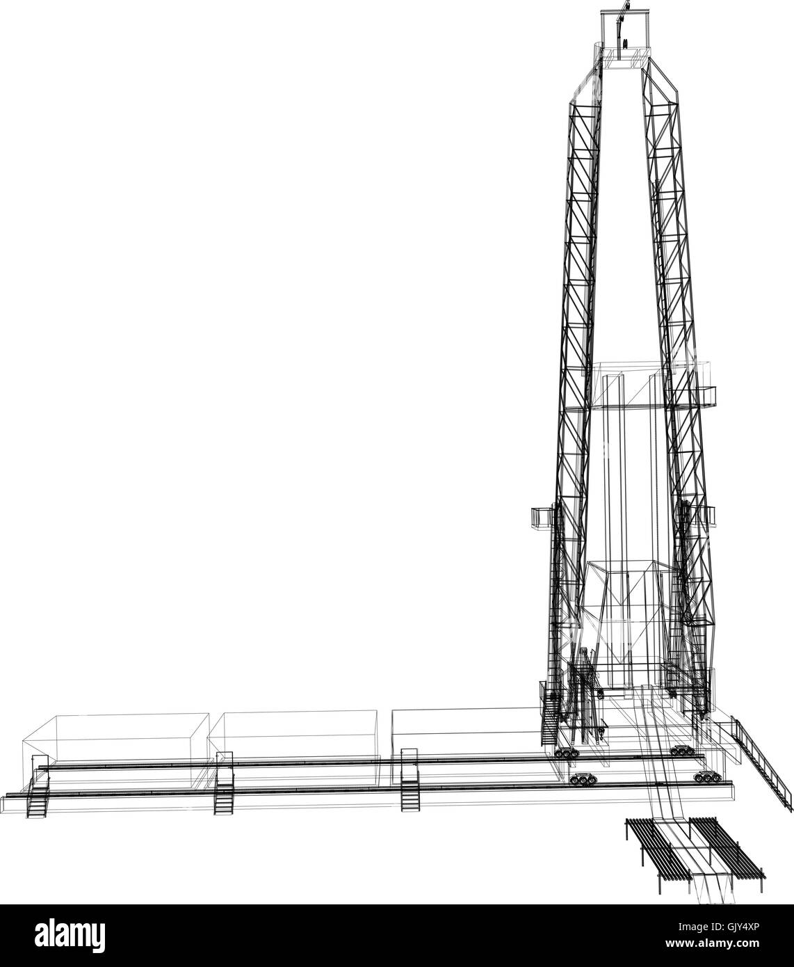 Oil rig. Detailed vector illustration Stock Vector Image & Art - Alamy